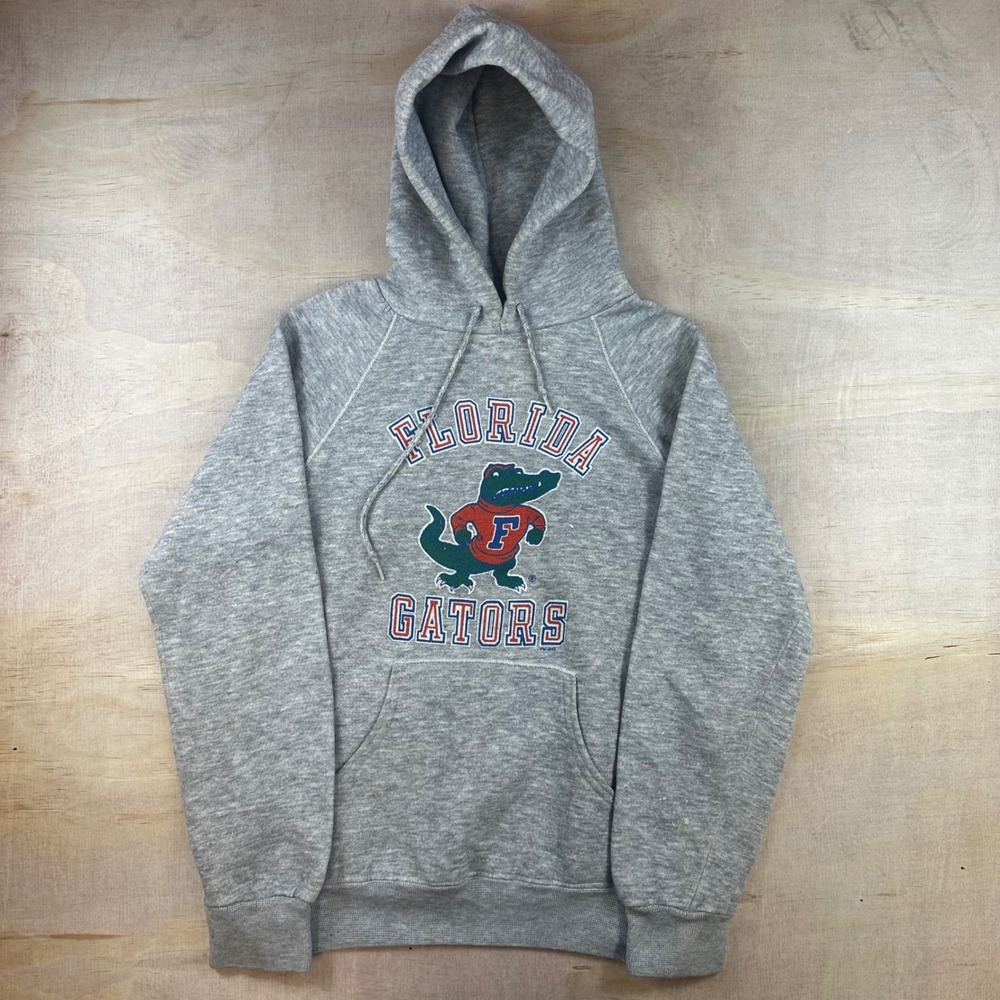 Vintage Florida Gators 80s Hoodie Gray Albert Mascot Graphic Sweatshirt Medium